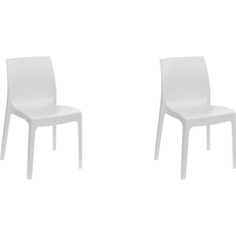 GLOUPIE Set 2 Sedie Miami In Polipropilene Bianco, Impilabile, L 49 x P 51 x H 80 Cm, 100% Made In Italy (1/5)