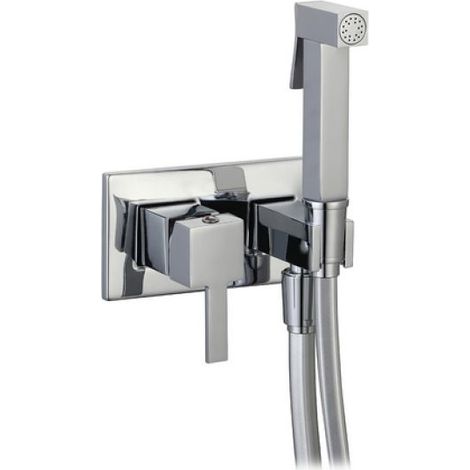 SET MISCELATORE A INCASSO QUADRO CON SHUT-OFF E SUPP. LATERALE Cromo