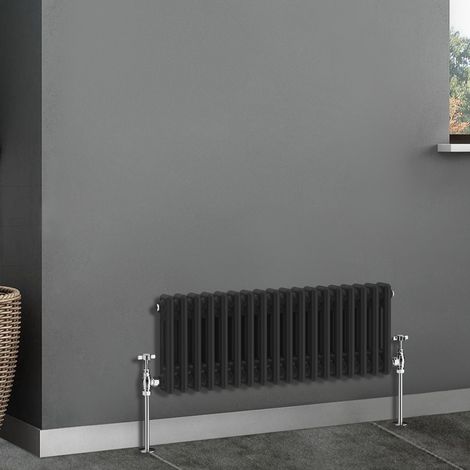Traditional Radiator Cast Iron Style Radiator 2 Column Black 300x830mm