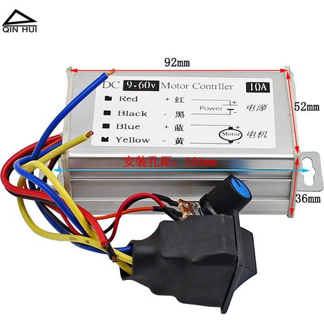 Variateur de vitesse PWM pour moteur CC 5V-16V-12V, interrupteur de vitesse 10A  module de variation d'intensité lumineuse LED 9-60V