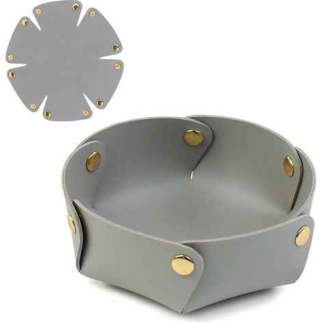 Plateau de rangement hexagonal en similicuir pour clés, téléphone, pièces, portefeuille et montres (1/5)