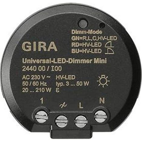 Gira S3000 Mini-dimmer LED universal Electrónico [244000], 2440 00