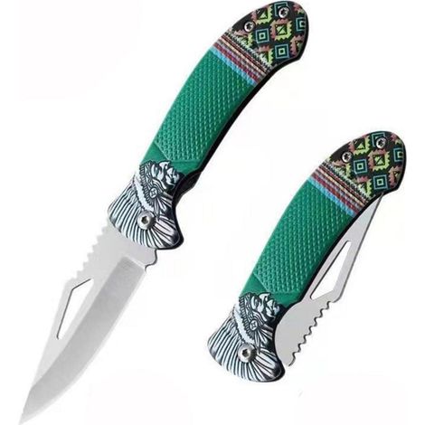Klappmesser Grün Edelstahl 4Cr13 für Camping, Wandern, Outdoor