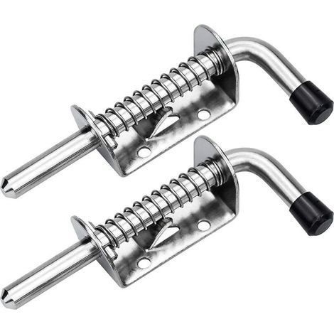 2Pcs Verrou Porte de Garage Targette Loquet a Ressort Boulons à Ressort en Acier Loquets et Verrous De Portes 128mm Pour Porte De Garage Abri De Jardin (1/5)