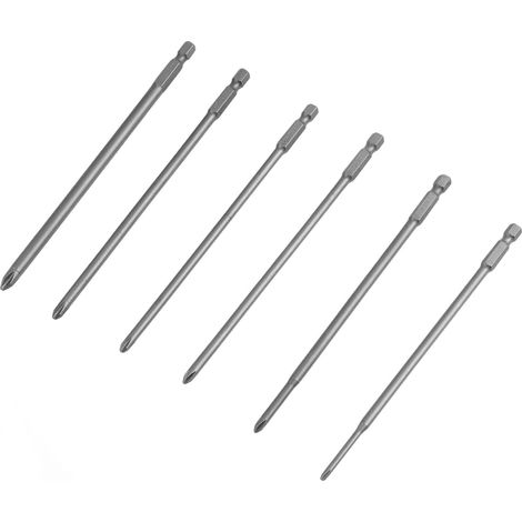 6PCS 150MM Embouts de Tournevis Cruciformes Magnétiques Longs, 1/4", Hex Tige Tournevis Croix Magnétique, pour Tournevis Électrique et Manuel, Perceuses, pour Appareils Ménagers et Ateliers