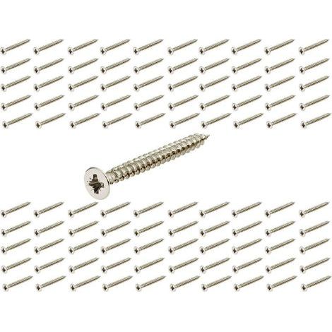 100x vis cruciforme M5 x 20mm filet complet acier pozidrive bois meuble bricolage (1/5)