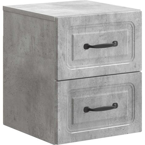 Wall-Mounted Bedside Cabinet Concrete Grey 34.5 x 33 x 40 cm vidaXL