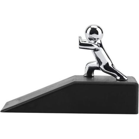 Butée de Porte Noire, Cale de Porte Sol Arrêts de Portes en Caoutchouc Antidérapant Door Stopper Décoratifs pour Maison, Bureau, Chambre d'enfant, 123g (1/5)