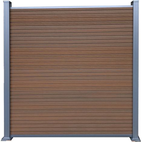 WAREN-Serie, WPC-Steckzaun-Set ca. 179 x 180 cm, TEAK (1/4)