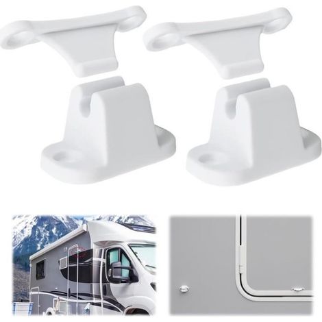 Bloc Porte Caravane,Serrure Porte pour Camping-Car et Caravane,Compatible Trous de Montage de 35 mm et 48 mm,2pcs (1/4)