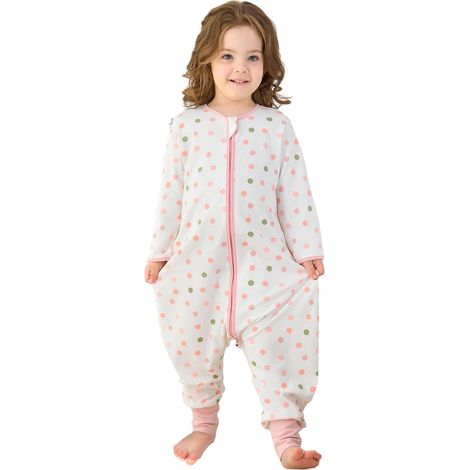 Gigoteuse d'été pour bébé - Avec pieds - 0,5 Tog (isolation) - 100 % coton - Gigoteuse d'été pour enfant avec manches - Pour garçons et filles (1/5)