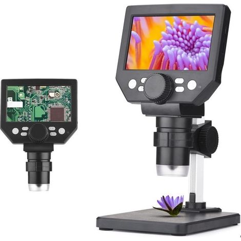 4,3-Zoll-Digitalmikroskop, tragbares USB-Mikroskop mit 1- bis 1000-facher Vergrößerung, 8 LEDs und wiederaufladbarem Akku (1/5)