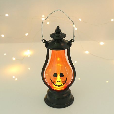 Lanternes décoratives d'Halloween : lanternes citrouilles, bougies LED, bougies scintillantes sans flamme, décorations de jardin d'Halloween (1/5)