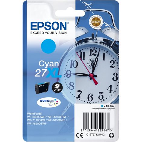 Epson Alarm clock Singlepack Cyan 27XL DURABrite Ultra Ink