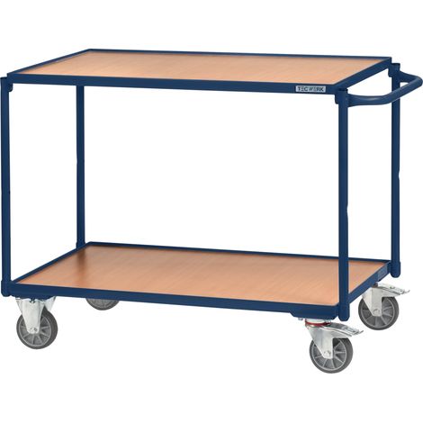 Carro de mesa 2 superficies de carga L850xB500mm azul zafiro capacidad de carga 300kg asa horizontal TECWERK (1/2)