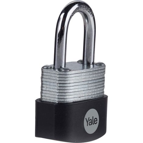 YALE Lucchetto in acciaio laminato di alta sicurezza Y115B/30/117/1 corpo 30mm, arco in acciaio indurito, 3 chiavi (1/4)