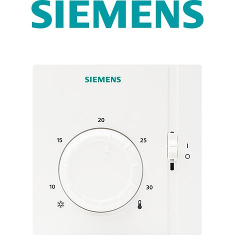 Siemens – Thermostat analogique RAA31 – Plage de réglage 8 à 30 °C – Montage mural – Alimentation 2 fils – Indice de protection IP30 (1/2)