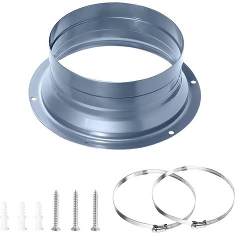 Bride de Rraccordement Ø120 mm en métal Avec des pinces et des vis Bride de Fixation Murale Connecteur Adaptateur de Conduit d'échappement pour Tuyau de Ventilation Flexible