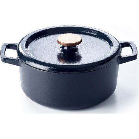 Cacerola redonda de hierro fundido esmaltado 26cm negro - 15141264 - Beka -