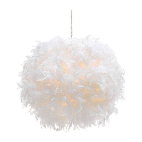 Abat-jour Plume pour Lumière de Pendentif Lustre de Plafond, Abat-jour pour lampe suspendue ou lampe de table, Décoration pour Chambre à Coucher, Salon et Mariage, Réducteur Inclus, 30 cm (1/5)