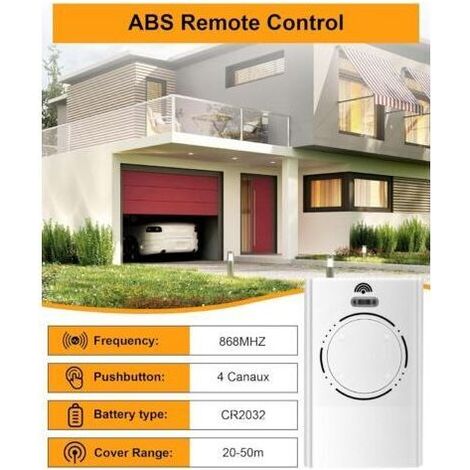 Lot de 3 Télécommande Porte de Garage 868MHz, 4 Canaux Compatible avec XT4 868 SLH, XT2 868 SL (1/5)