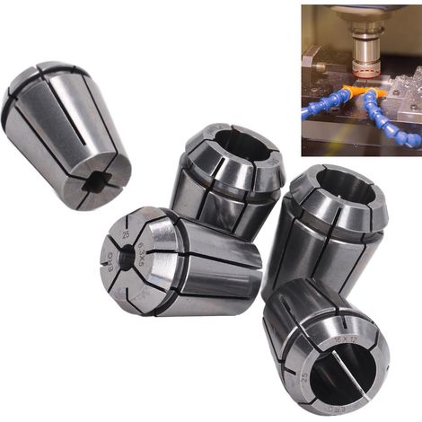 Kit de serrage pour tarauds série ERG25, mandrins de taraudage, accessoires pour outils CNC, pinces de serrage pour machines, pinces élastiques haute précision (jeu de 5 pièces) (1/5)