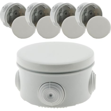 Zenitech – Lot de 5 boîtes de dérivation étanches Ø80mm IP55 – Couvercle 1/4 de tour – Pour installations électriques extérieures (1/5)