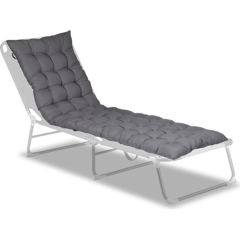 Relaxdays Bankauflage, HBT: 7x180x50 cm, Sitzkissen mit Bändern, für Gartenbank, Paletten, Polyester, Sitzpolster, grau