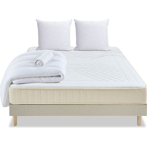 Pack Symphonie 2.0 90x200 cm Matelas Mousse + Sommier Bois + Accessoires (1/5)