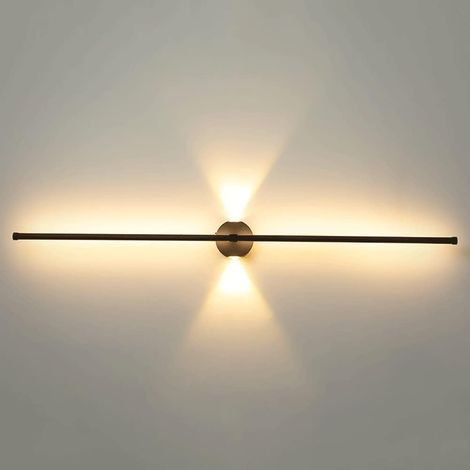 Lumière d'ambiance linéaire créative, applique murale en métal avec projecteurs d'éclairage décoratifs haut et bas, applique murale à bande LED moderne, rondelle murale d'angle de canapé de salon mini (1/5)