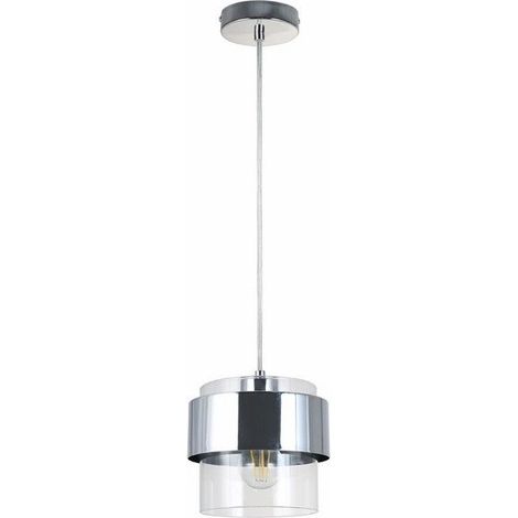 Lampada a sospensione cromata vetro Quan E27 40W Reality (1/3)