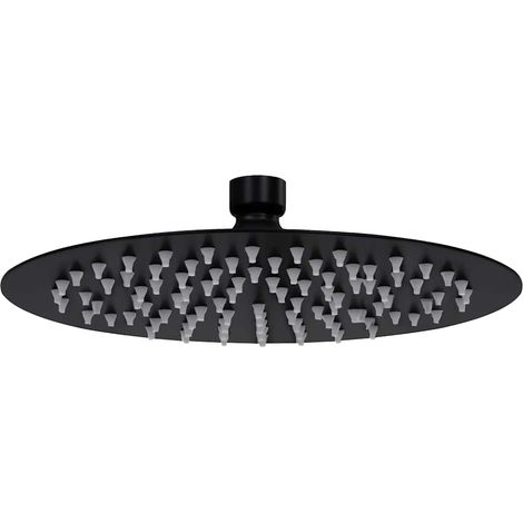 vidaXL Rain Shower Head Stainless Steel 20 cm Round Black