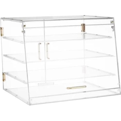 Vitrina expositora para panadería, 4 niveles, acrílico transparente. (1/2)