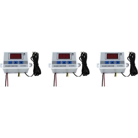 3X Xh-W3002 220V Contrôleur de Température LED Numérique 10A Sonde de Commutateur de Commande de Thermostat avec Capteur ÉTanche W3002 (1/4)