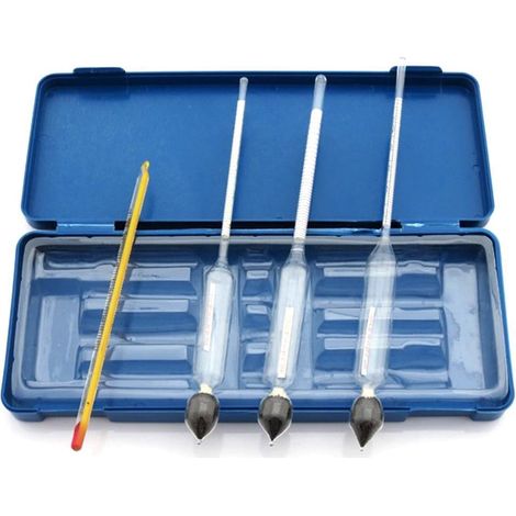 Hidrómetro 3x, Alcohol 0-40%, Alcohol 40-70%, Alcohol 70+, Cervecería, Laboratorio (1/5)