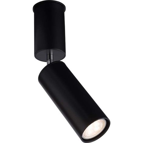 Faretto soffitto nero tondo Ø6 orientabile GU10 10W (1/2)