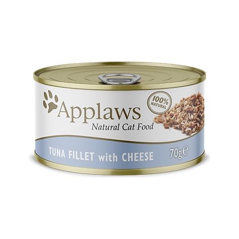 Applaws Premium Cibo Umido per Gatti Adulti 100% Naturale Tonno e Formaggio 70g (1/2)