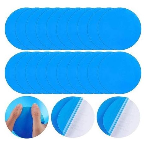 Rustine Piscine, 20pcs Piscine Patch Kit de Réparation Auto-Adhésifs PVC Rustine pour Réparation de Bateau Pneumatique Kayak Piscines Gonflables Lit à Eau,7.5CM (1/5)