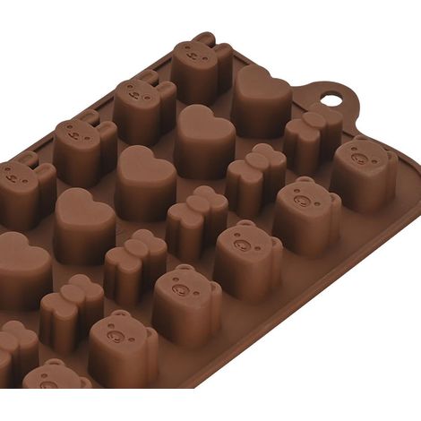 Silikon-Schokoladenform mit Cartoon-Muster, herzförmige Eiswürfelform für Pudding und Gelee, Eiswürfelform mit Halloween-Alphabet-Motiv CC-090 (1/5)