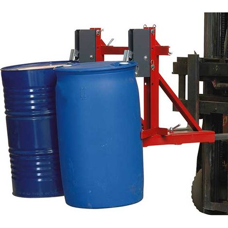 Automatische vertikale Doppel-Fassklammer – Metall- und Kunststofffässer von 60 bis 220 l – Tragkraft 1000 kg - 840005694