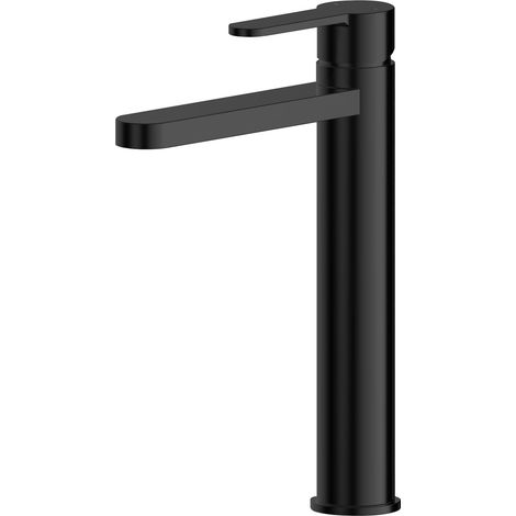 Balterley Consall Round High-Rise Mono Basin Mixer Tap - Matt Black