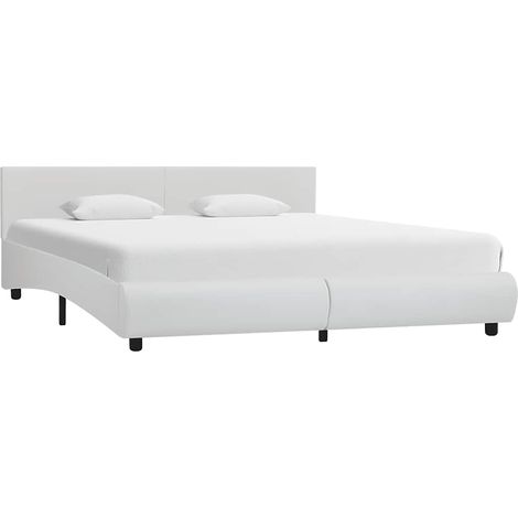 Lit double,Lit adulte,Cadre de lit avec LED sans matelas blanc 180x200 cm CFW4228966 (1/5)