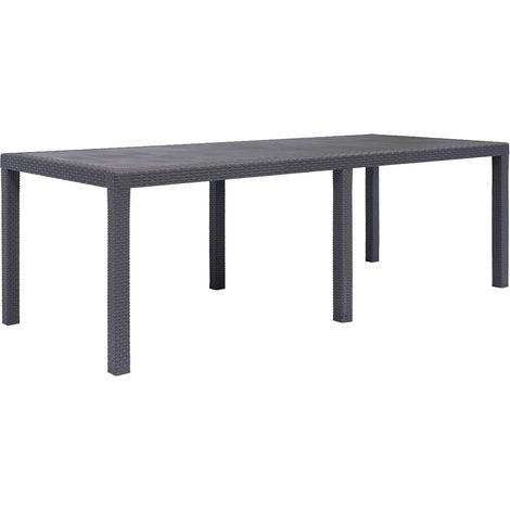 Table d'extérieur Table de salon de jardin - Marron 220x90x72 cm Plastique Aspect de rotin BV485576 - BonneVie (1/4)