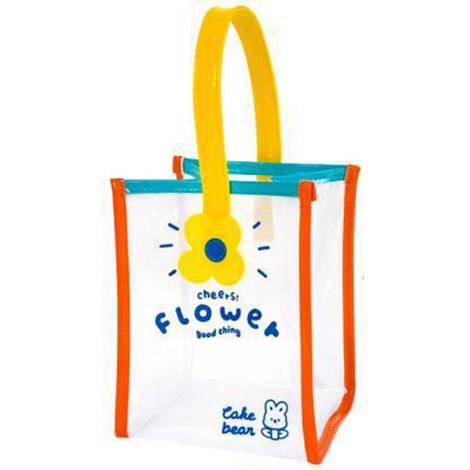 Sac Shopping Transparent PVC Mini Coloré - Sac Cadeau Étanche Fleuri - Dimensions 15x20x10 cm (1/5)