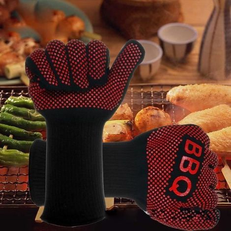 GIFT TOWER Hitzebeständige, rutschfeste Küchenhandschuhe zum Kochen und Grillen (1/4)