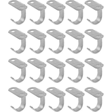 Lot de 20 crochets en acier inoxydable pour ventilateurs de plafond, lampes de plafond et suspensions.-3.5X3.5CM-Silver (1/2)