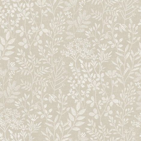 Grandeco Life Karuna Beige Wallpaper Botanical Organic Trail Paste The Wall