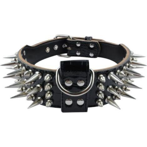 Collier Pour Chien - Cuir Latigo Bistratal 5,1 cm Largeur 0,5 cm Épaisseur - Rivets Métalliques - Convient Races Petite Moyenne Grande Taille - 1 Pièce (1/5)