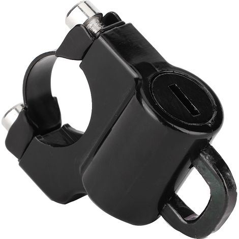 Antivol casque moto en alliage d'aluminium avec 2 clés pour guidon 0.9 pouce noir (1/5)