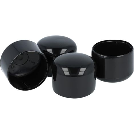 4 - Embout Pour Tube - Protection Pied De Chaise - Pour Tube Rond 40mm - Inclinaison 0-25° - Noir - 32x40mm